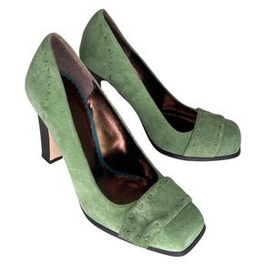 Zinc square toe suede heels 8